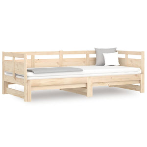 vidaXL Pull-out Day Bed Solid Wood Pine 2x(90x200) cm