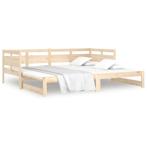 vidaXL Pull-out Day Bed Solid Wood Pine 2x(90x200) cm