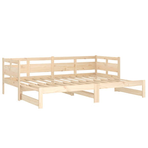 vidaXL Pull-out Day Bed Solid Wood Pine 2x(90x200) cm