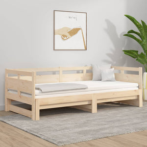 vidaXL Pull-out Day Bed Solid Wood Pine 2x(90x200) cm