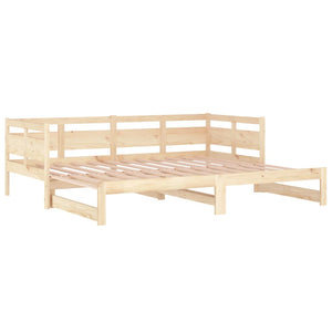 vidaXL Pull-out Day Bed Solid Wood Pine 2x(90x190) cm