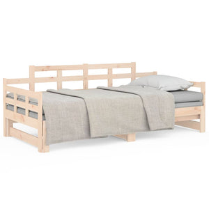 vidaXL Pull-out Day Bed Solid Wood Pine 2x(80x200) cm