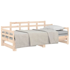 vidaXL Pull-out Day Bed Solid Wood Pine 2x(80x200) cm