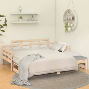 vidaXL Pull-out Day Bed Solid Wood Pine 2x(80x200) cm