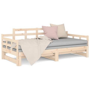 vidaXL Pull-out Day Bed Solid Wood Pine 2x(80x200) cm