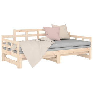 vidaXL Pull-out Day Bed Solid Wood Pine 2x(80x200) cm