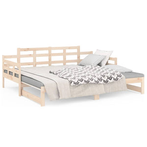 vidaXL Pull-out Day Bed Solid Wood Pine 2x(80x200) cm