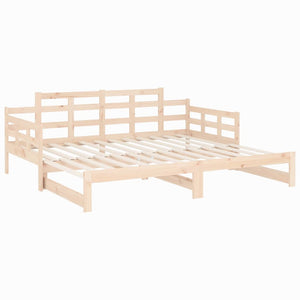 vidaXL Pull-out Day Bed Solid Wood Pine 2x(80x200) cm