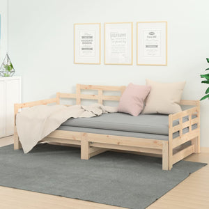 vidaXL Pull-out Day Bed Solid Wood Pine 2x(80x200) cm