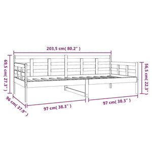 vidaXL Day Bed Solid Wood Pine 90x200 cm