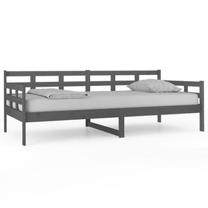 vidaXL Day Bed Grey Solid Wood Pine 90x200 cm