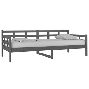 vidaXL Day Bed Grey Solid Wood Pine 90x200 cm