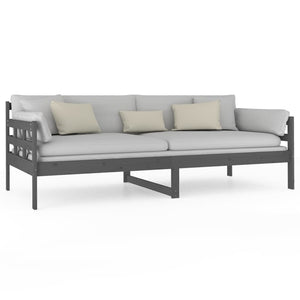 vidaXL Day Bed Grey Solid Wood Pine 90x200 cm