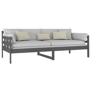 vidaXL Day Bed Grey Solid Wood Pine 90x200 cm