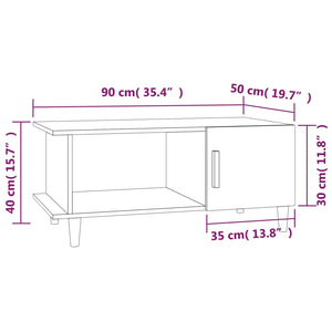 vidaXL Coffee Table High Gloss White 90x50x40 cm Engineered Wood