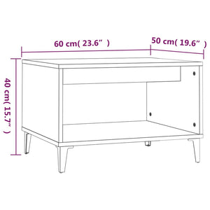 vidaXL Coffee Table Brown Oak 60x50x40 cm Engineered Wood