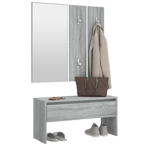 vidaXL Hallway Furniture Set Grey Sonoma Engineered Wood