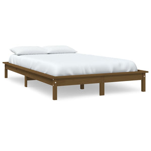 vidaXL Bed Frame Honey Brown 200x200 cm Solid Wood Pine