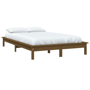 vidaXL Bed Frame Honey Brown 200x200 cm Solid Wood Pine