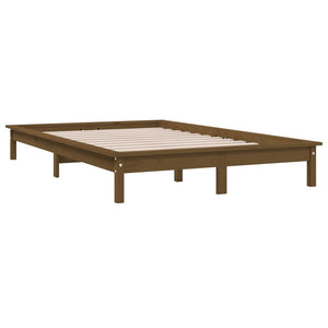 vidaXL Bed Frame Honey Brown 200x200 cm Solid Wood Pine