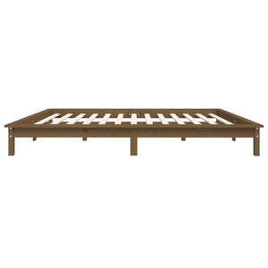 vidaXL Bed Frame Honey Brown 200x200 cm Solid Wood Pine