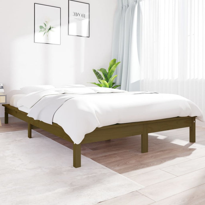 vidaXL Bed Frame Honey Brown 200x200 cm Solid Wood Pine