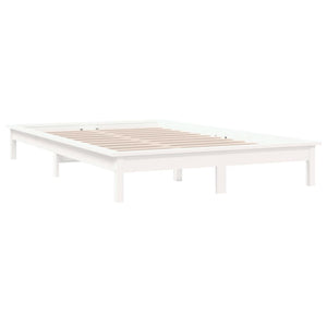 vidaXL Bed Frame White 140x190 cm Solid Wood Pine