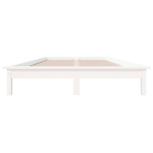 vidaXL Bed Frame White 140x190 cm Solid Wood Pine