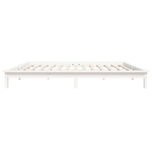 vidaXL Bed Frame White 140x190 cm Solid Wood Pine