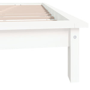 vidaXL Bed Frame White 140x190 cm Solid Wood Pine