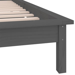 vidaXL LED Bed Frame Grey 100x200 cm Solid Wood