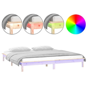 vidaXL LED Bed Frame 120x200 cm Solid Wood