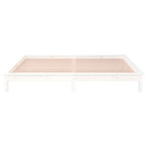 vidaXL LED Bed Frame White 200x200 cm Solid Wood