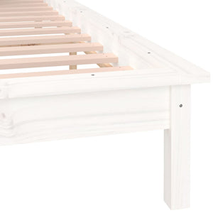 vidaXL LED Bed Frame White 200x200 cm Solid Wood