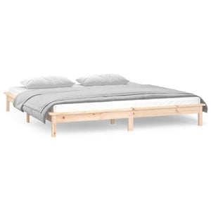 vidaXL LED Bed Frame 140x190 cm Solid Wood