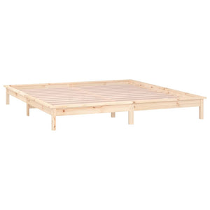 vidaXL LED Bed Frame 140x190 cm Solid Wood