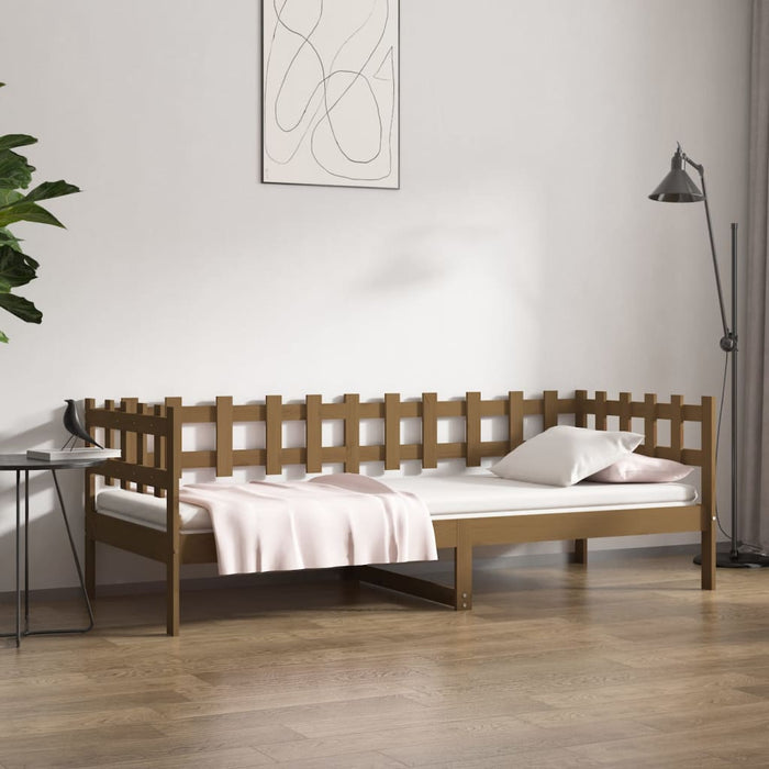 vidaXL Day Bed Honey Brown 90x200 cm Solid Wood Pine