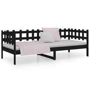 vidaXL Day Bed Black 90x190 cm Solid Wood Pine