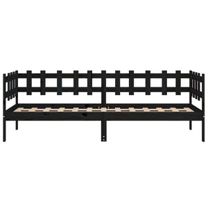 vidaXL Day Bed Black 90x190 cm Solid Wood Pine