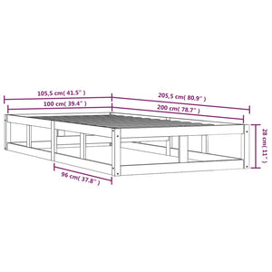 vidaXL Bed Frame 100x200 cm Solid Wood