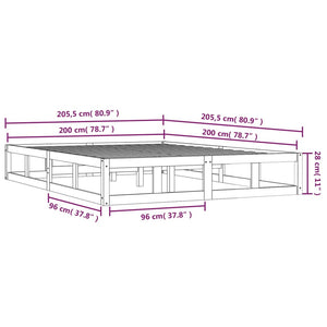 vidaXL Bed Frame Honey Brown 200x200 cm Solid Wood