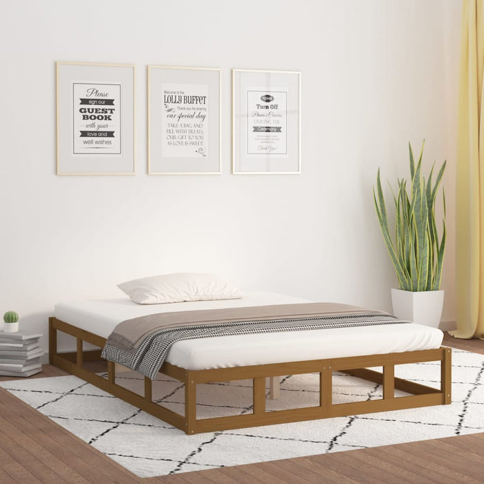 vidaXL Bed Frame Honey Brown 200x200 cm Solid Wood