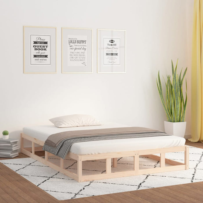 vidaXL Bed Frame 135x190 cm 4FT6 Double Solid Wood