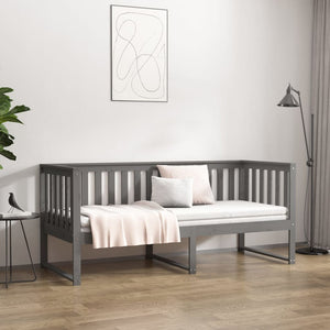 vidaXL Day Bed Grey 80x200 cm Solid Wood Pine