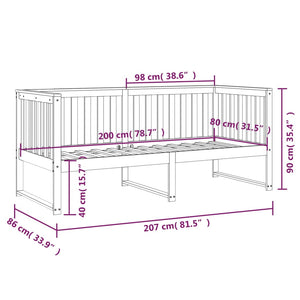 vidaXL Day Bed Grey 80x200 cm Solid Wood Pine