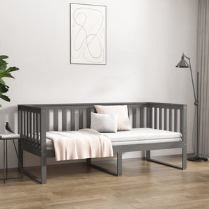 vidaXL Day Bed Grey 90x190 cm Solid Wood Pine