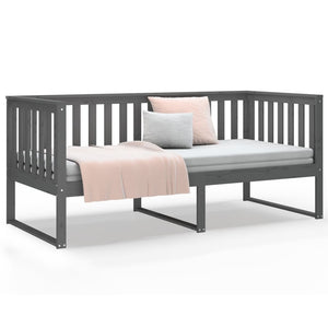 vidaXL Day Bed Grey 90x190 cm Solid Wood Pine