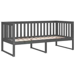 vidaXL Day Bed Grey 90x190 cm Solid Wood Pine