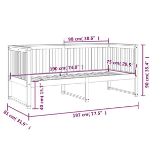 vidaXL Day Bed Honey Brown 75x190 cm Solid Wood Pine