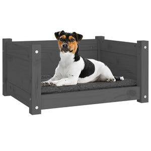 vidaXL Dog Bed Grey 55.5x45.5x28 cm Solid Pine Wood